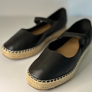 ASOS Black Espadrille Flats with Tan Sole